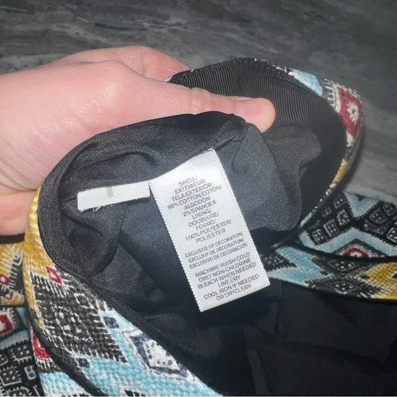 Ann Taylor LOFT Yellow Blue Black Tribal Print Short A-Line Skirt Women’s Size 6 - Picture 10 of 10